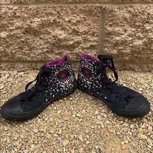 Converse All Star black with fluorescent exras sz4